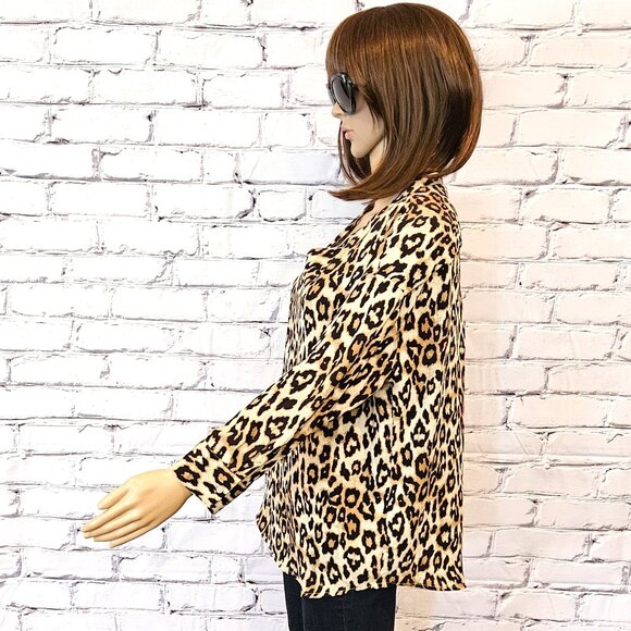 BANANA REPUBLIC - Leopard print v-neck blouse - Picture 6 of 10